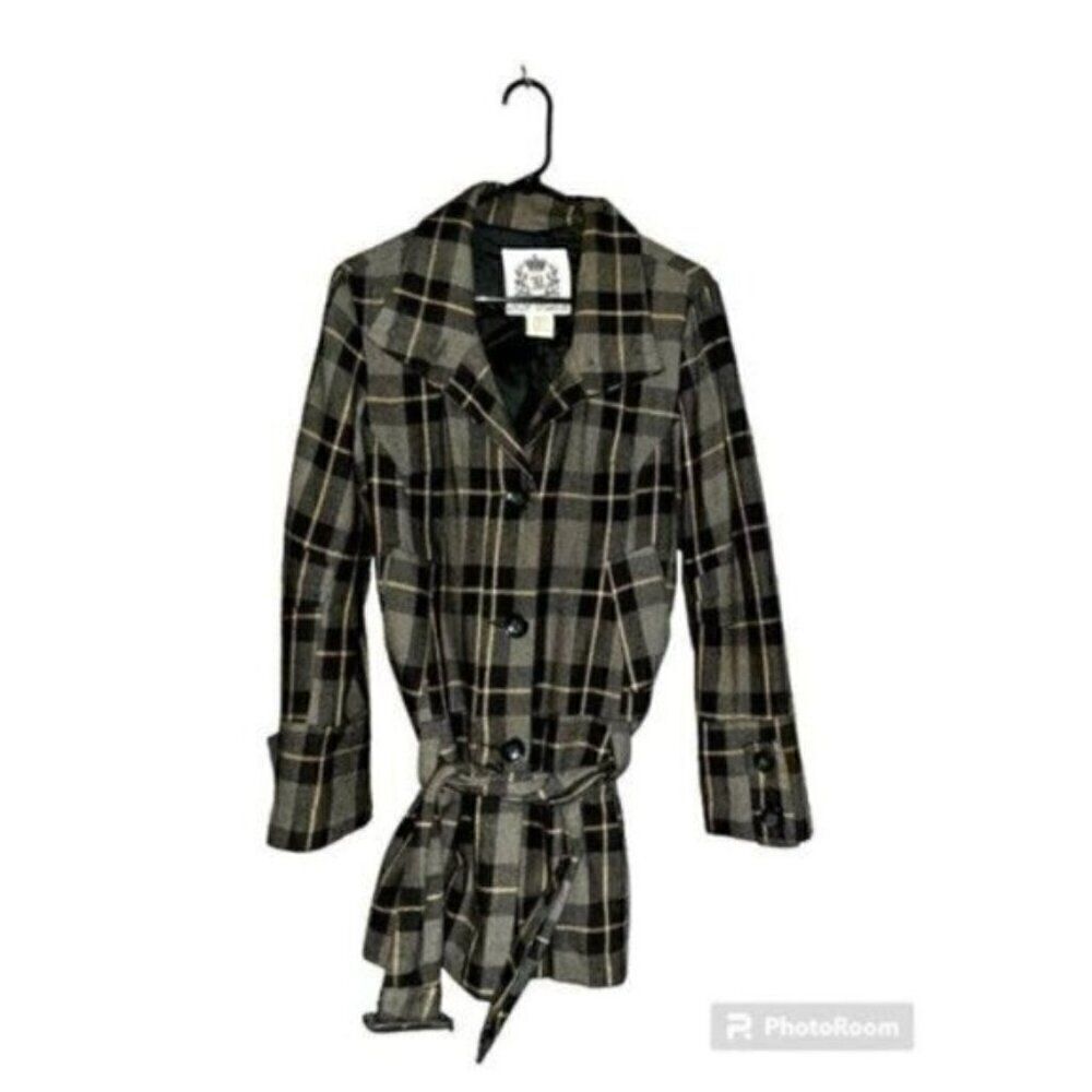 BB Dakota Plaid Double Breasted Peacoat